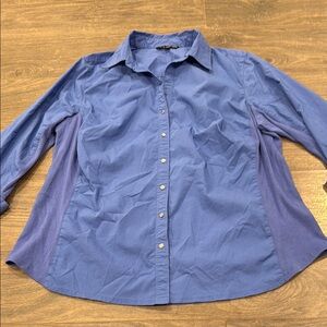 Zac & Rachel Blue Button-Up Top, 2X